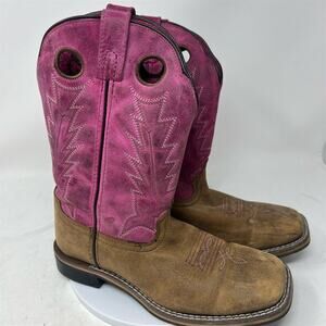 Shyanne Women's Size 5 Pink Leather Western Boots Square Toe